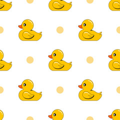 Seamless Pattern with Cartoon Duck