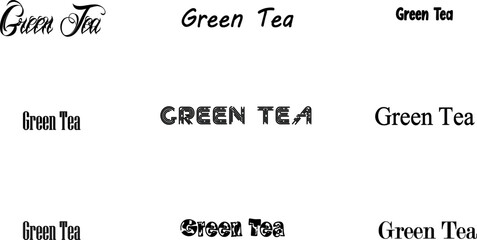 vector, lettering, calligraphy, drink, text, typography, healthy, green tea, element, template, illustration, culture, label, asian, green, design, isolated, letter, background, phrase, matcha, 