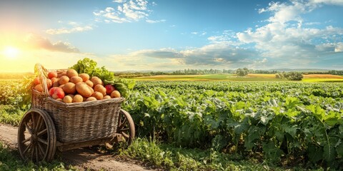 Potato harvesting food banner