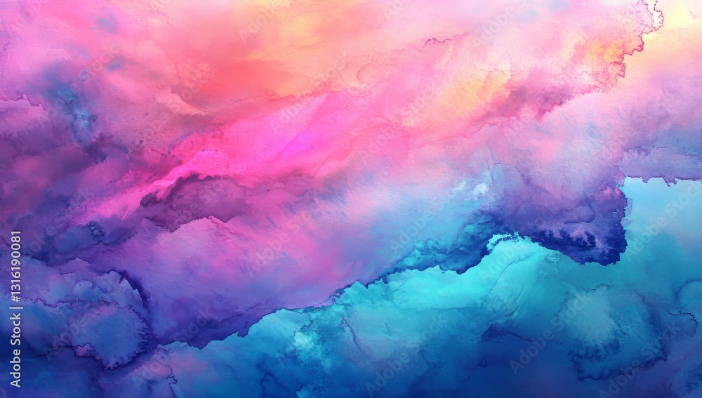 Poster an abstract watercolor artwork combines multiple colors, resulting in a colorful and vibrant visual 