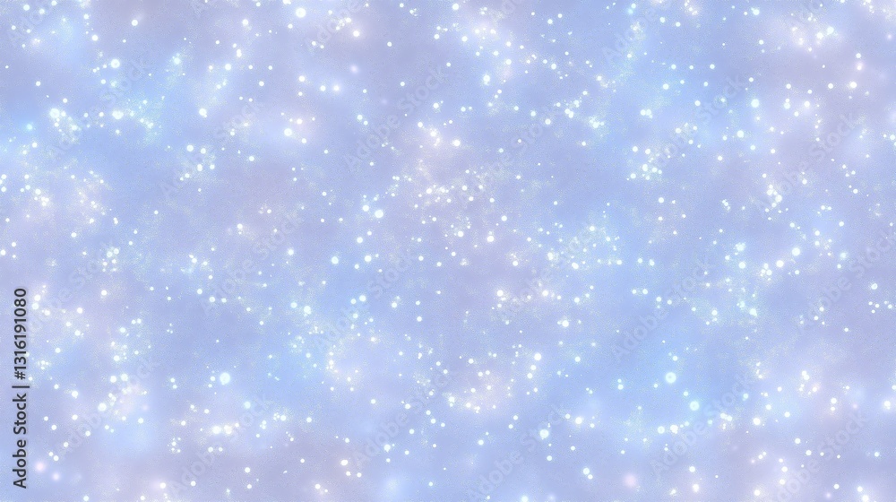 Poster soft pastel light blue and baby pink background with white sparkles and shiny sequins for festive wi