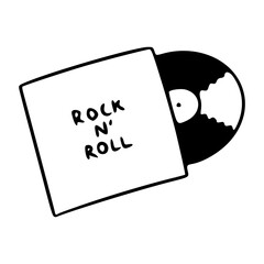 vintage style rock n' roll vinyl record icon