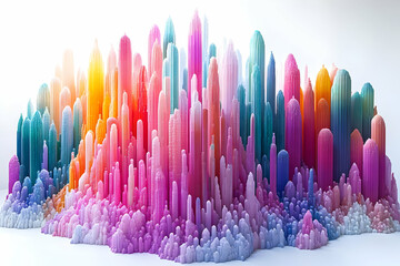 Colorful Abstract Pixelated Cityscape