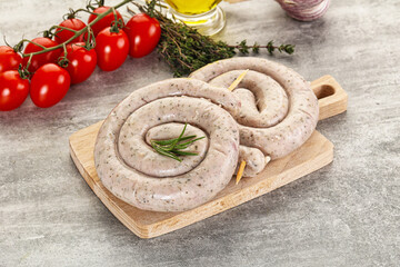 Natural spiral sausage for grill