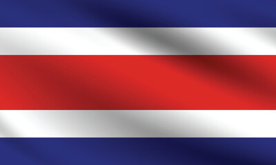 Obraz premium Costa Rica flag official colors and proportion digital vector illustration. Pleated flag.
