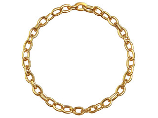 realistic gold circle chain