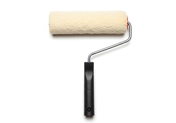 Obraz premium Paint Roller with Black Handle on White Background for Home Improvement