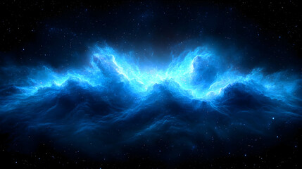 Obraz premium Cosmic Blue Nebula In Space