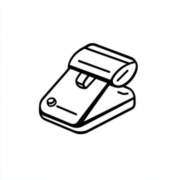 recommend clip art: Line art icon featuring a stapler, great for representing items related to office supplies or stationery
