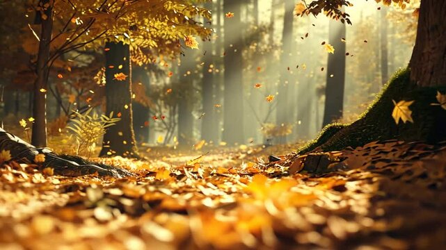Weg durch einen goldenen Herbstwald