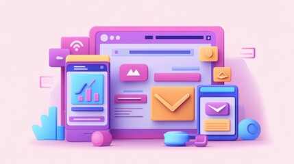 Colorful Digital Design Concept for Modern Web and Mobile Applications