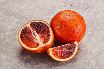Red Sicilian orange ripe and juicy