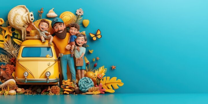 Family road trip banner