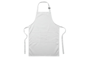 Isolated Clean White Cotton Apron with Pockets