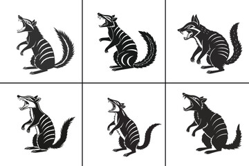 Angry Numbat Silhouette , Vector Design Illustration