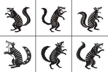 Angry Numbat Silhouette , Vector Design Illustration