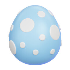 Cute Blue Easter Egg Isolated 3D render illustration