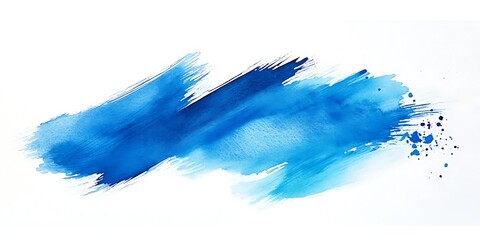 Fototapeta premium Blue watercolor paint stroke, abstract art