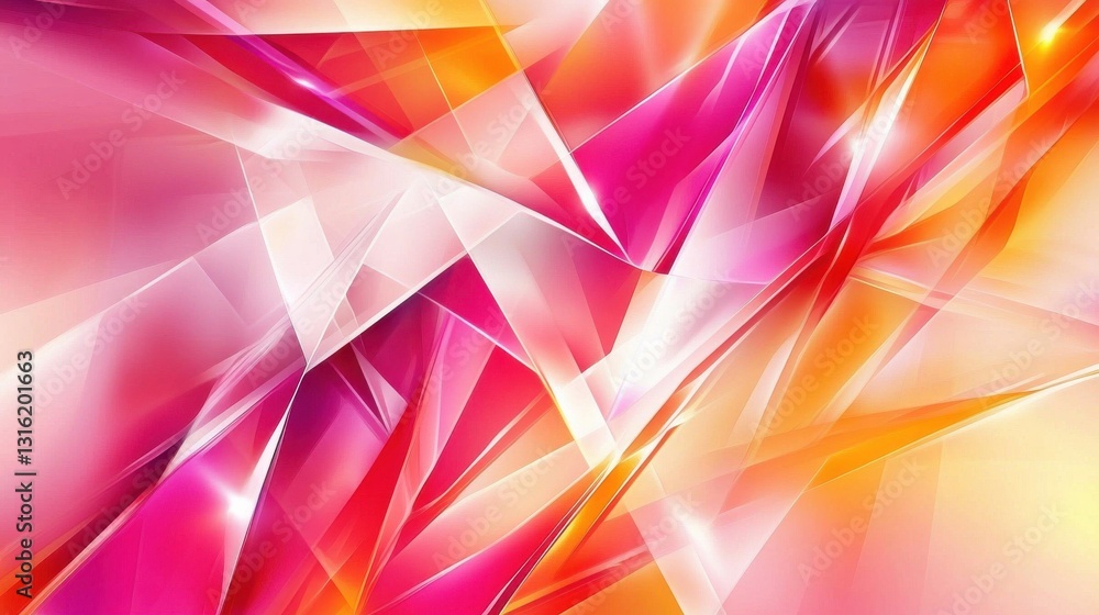Poster Vibrant abstract geometric design featuring sharp angles and vivid colors that create a dynamic visual experience