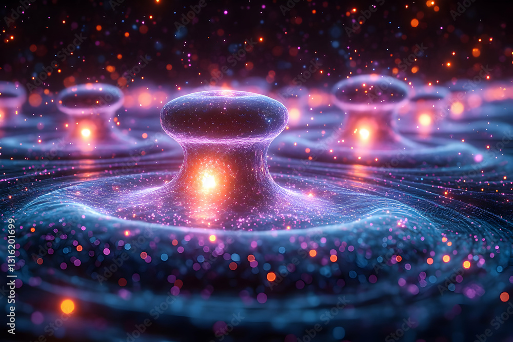 Poster abstract glowing particle design