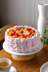 cake with fruit berry jelly