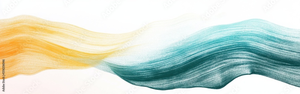 Poster Minimalist pencil strokes create a dynamic gradient design with warm and cool tones flowing together elegantly