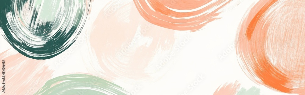 Poster minimalist pencil strokes design features circular shapes and soothing colors on a plain background