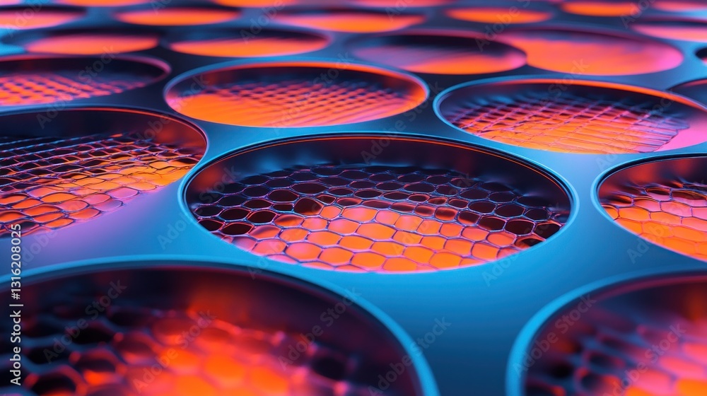 Poster abstract pattern of honeycomb and circles