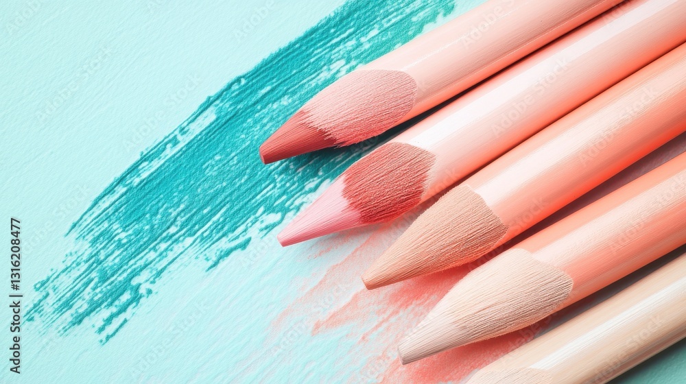 Leinwandbilder elegant pencil strokes create a striking gradient effect on a soft backdrop