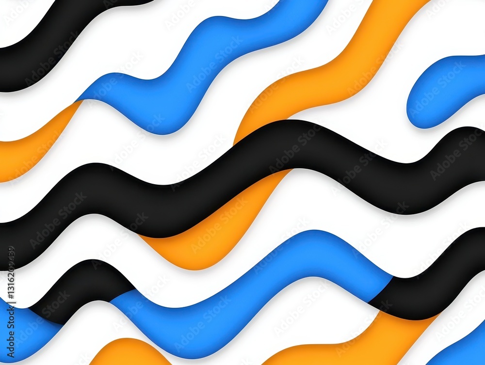 Poster abstract wave patterns in vibrant colors creating a dynamic visual flow