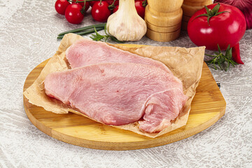 Raw uncooked turkey fillet steak