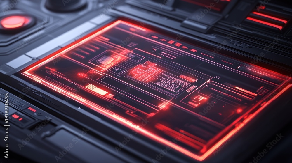 Poster futuristic interface display