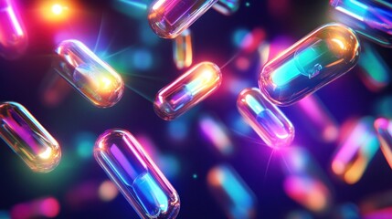 Colorful Floating Pill Capsules