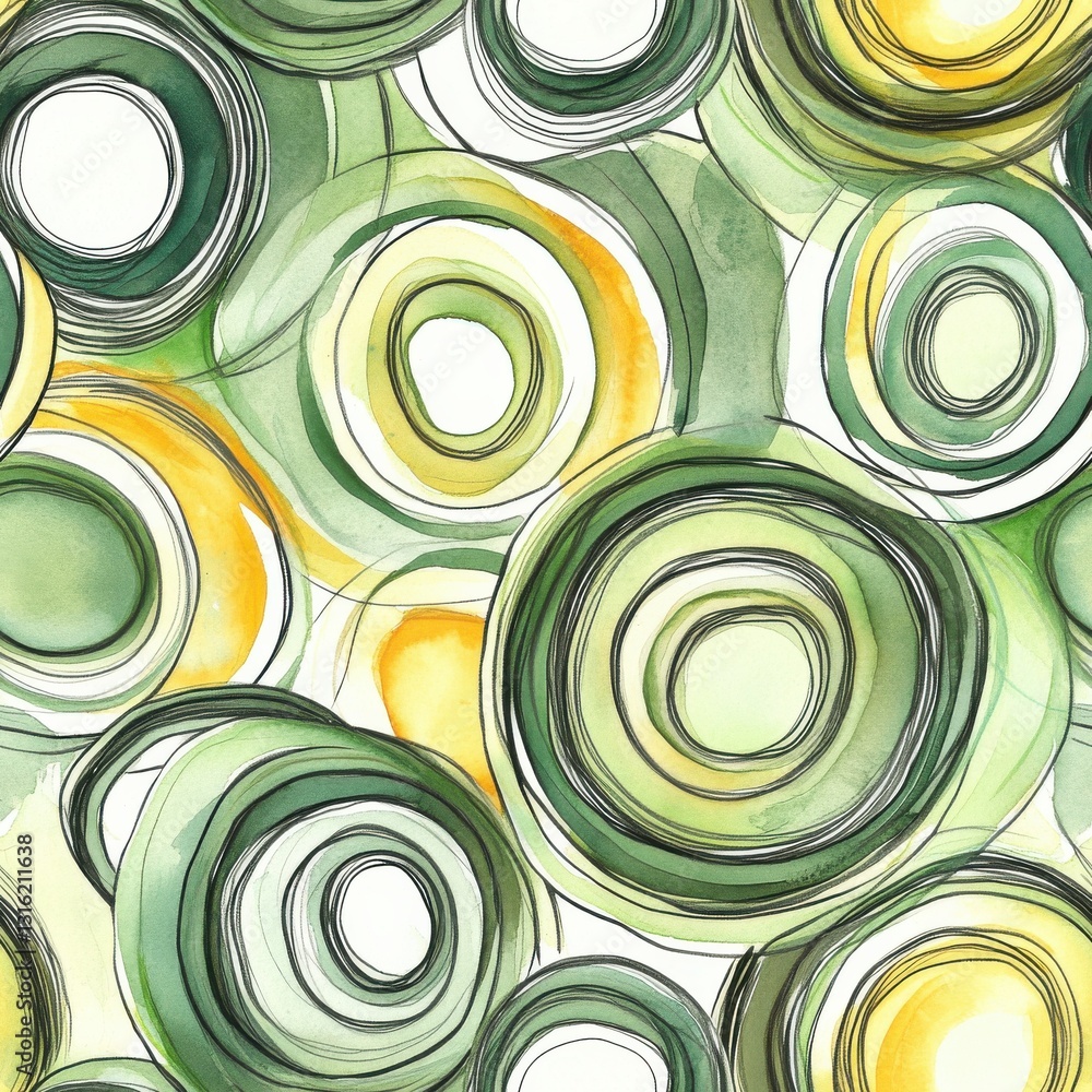 Aufkleber Intricate doodle cartoon drawings featuring colorful circles and spirals in a lively design suitable for various creative projects
