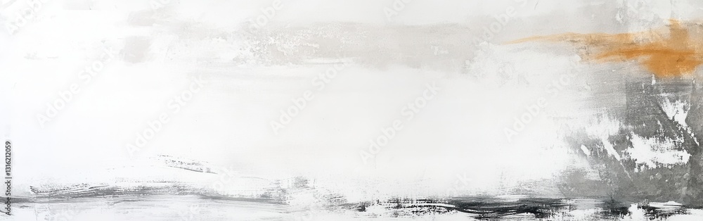 Poster Abstract white composition featuring soft pencil texture conveying subtle emotions and movement across the canvas surface