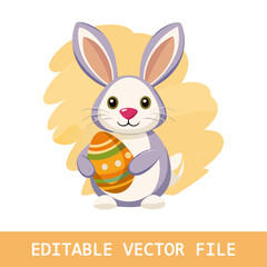 Easter rabbit illustration colorful spring vector