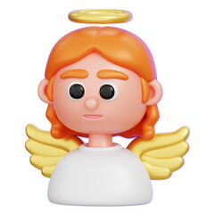 Cute Angel Cartoon Character Isolated 3D render illustration