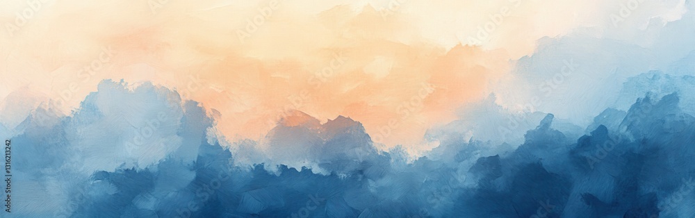 Aufkleber Abstract pencil strokes create a textured background with uneven layers and soft hues blending together in an artistic composition