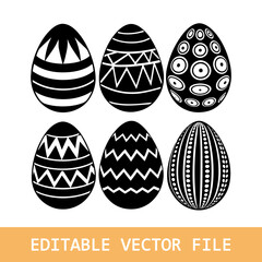 Vector set of easter eggs. Easter collection in flat design