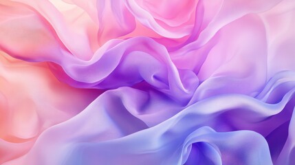 Obraz premium Gradient abstract fabric composition showcasing smooth folds in soft pastel hues of pink and purple