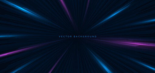 High speed blue and purple diagonal lines on dark blue background. High speed motion moving concept.