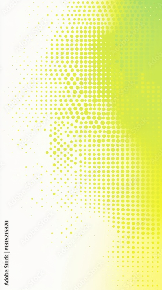 Poster vibrant halftone gradient featuring lime green colors transitioning smoothly on a bright background