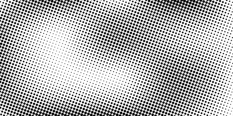 Dotted gradient vector illustration, white and black halftone background, horizontal seamless dotted lines, monochrome dots texture backdrop, retro effect. modern