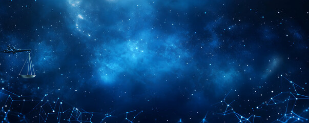 Digital background featuring a cityscape with glowing stock market graphs.