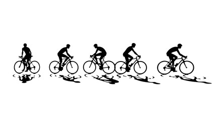 Obraz premium Bicycle silhouette, sport, cycling, vector, illustration, cyclist, cycle, people, biker, ride, woman, biking, activity, mountain, riding, boy, sports, race, wheel, black, person, cartoon, exerc bicycl