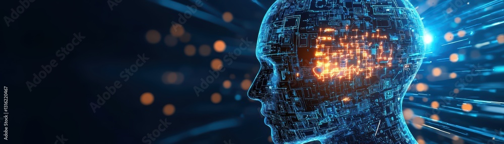 Poster shadowy hacker concept with ai elements in cyber security environment