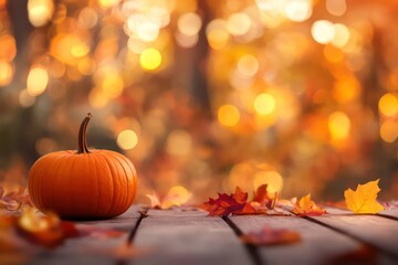 A cozy autumn bokeh wallpaper with blurred pumpkin-orange, maple-red, and golden-yellow lights, giving a warm and festive ambiance.