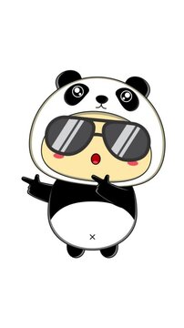 cute panda dancing animation illustration