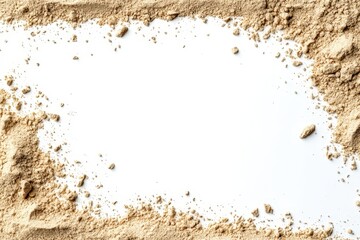 Sand border frame framing element on white background