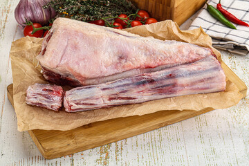 Raw beef oxtail for cooking